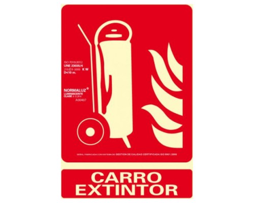 SEÑAL "CARRO EXTINTOR" 210X300 PVC ROJO ARCHIVO 2000 6171-02H RJ (Espera 4 dias)